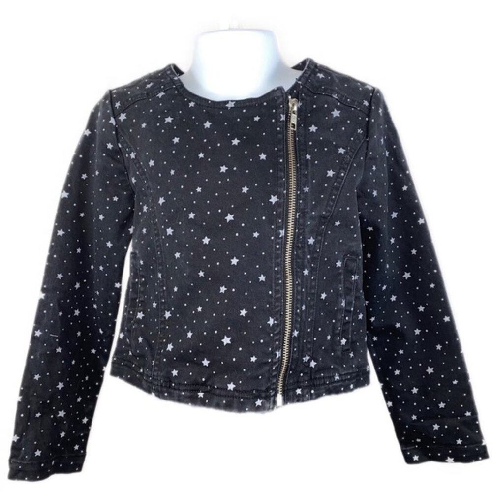 OshKosh Black Star Moto Jacket Size 6 / 6X